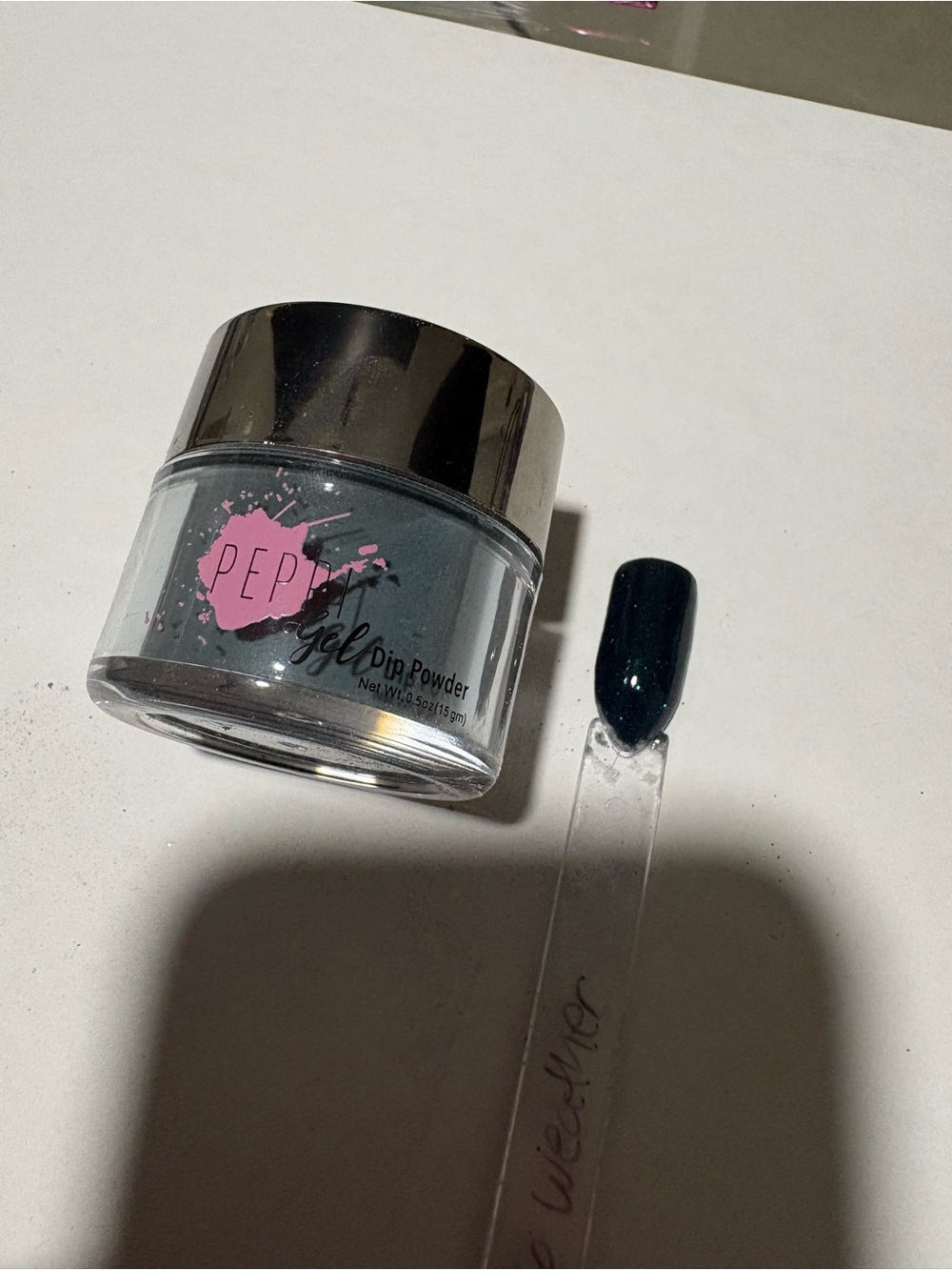 Peppi Gel Cuddle Weather blue sparkly dip nail powder